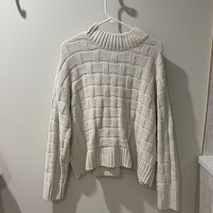 Vero Moda Textured Cream Turtleneck Sweater
